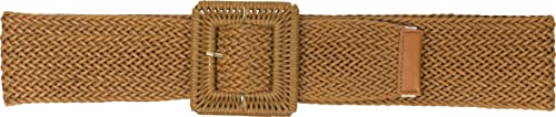 fashionchimp ® Damengürtel in Flecht-Optik, dehnbarer Boho-Style Gürtel mit quadratischer Schließe, flexible Länge (Cognac, 115 cm) von fashionchimp