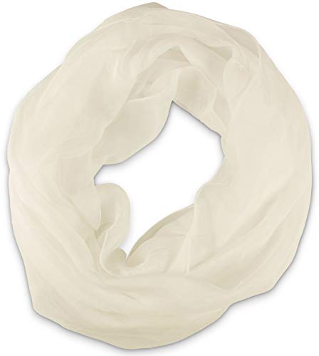 fashionchimp ® Loop Sommer-Schlauchschal für Damen in kräftigen Uni-Farben, Polyester, luftig-leichter XXL Schal (Weiß) von fashionchimp