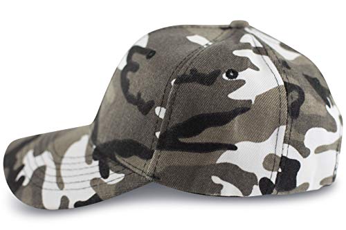 fashionchimp ® Military-Cap aus Baumwolle mit stufenloser Weitenregulierung, Baseballcap, 6-Panel Camouflage Cap (Arctic) von fashionchimp