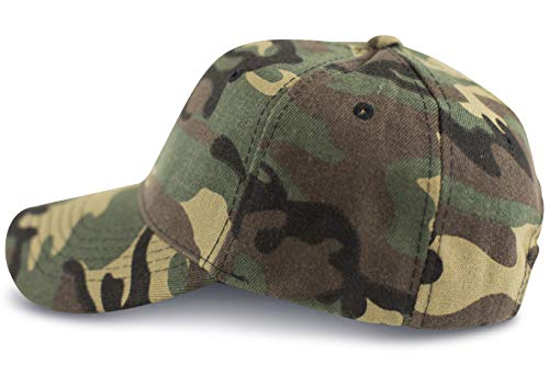 fashionchimp ® Military-Cap aus Baumwolle mit stufenloser Weitenregulierung, Baseballcap, 6-Panel Camouflage Cap (Woodland) von fashionchimp