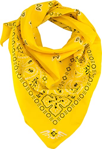 fashionchimp XXL Nicki-Halstuch aus 100% Baumwolle, 70x70 cm, Unisex Bandana, Halstuch, extra groß (Paisley-Gelb) von fashionchimp