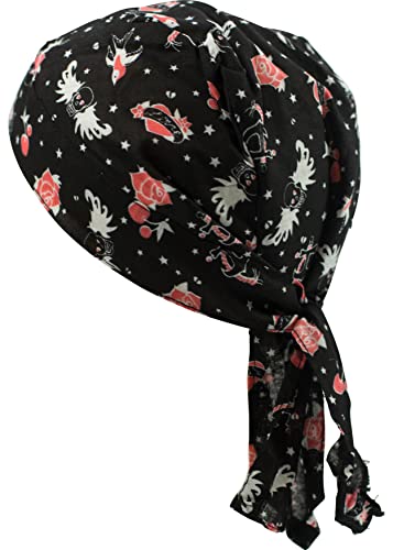 fashionchimp Zandana aus 100% Baumwolle, Bandana-Kopftuch, Bikertuch für Damen und Herren, Muster-Print (Skulls & Hearts) von fashionchimp