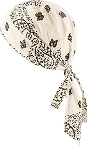 fashionchimp Zandana aus 100% Baumwolle, Bandana-Kopftuch, Bikertuch für Damen und Herren, Muster-Print (Weiß/Schwarz-Paisley) von fashionchimp