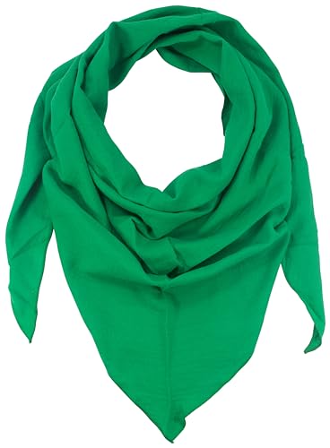 fashionchimp BASIC-Dreieckstuch in Uni-Farben aus 100% Baumwolle, Dreieck Musselin-Schal, leichtes Tuch für Damen und Herren (Smaragd) von fashionchimp