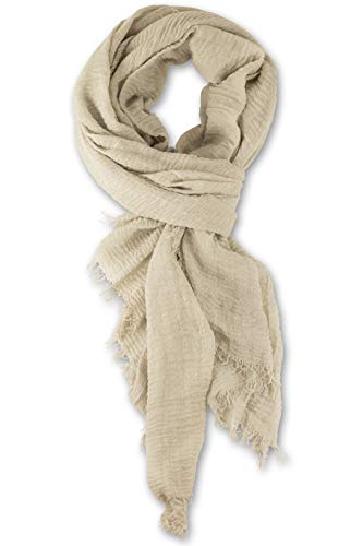 fashionchimp BASIC-Schal für Damen mit weichem Fransensaum, Tuch in leichter Qualität mit Baumwolle, einfarbig (Hellgrau) von fashionchimp