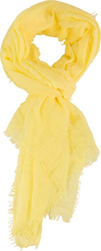 fashionchimp BASIC-Schal für Damen mit weichem Fransensaum, Tuch in leichter Qualität mit Baumwolle, einfarbig (Hellgelb) von fashionchimp