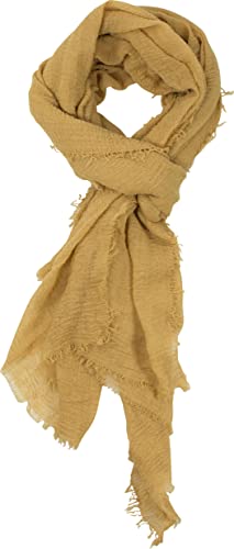 fashionchimp BASIC-Schal für Damen mit weichem Fransensaum, Tuch in leichter Qualität mit Baumwolle, einfarbig (Sand) von fashionchimp