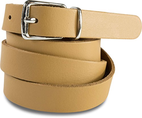 fashionchimp Basic Damengürtel aus 100% echtem Glatt-Leder, schmaler Gürtel, Breite ca. 2,0cm, Made In Germany (Beige, 115/BW100) von fashionchimp
