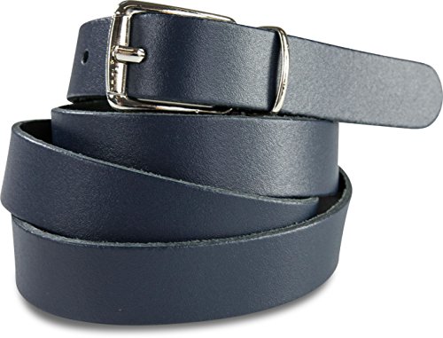 fashionchimp Basic Damengürtel aus 100% echtem Glatt-Leder, schmaler Gürtel, Breite ca. 2,0cm, Made In Germany (Blau, 100/BW85) von fashionchimp