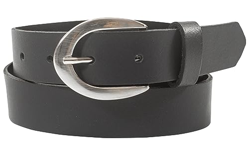 fashionchimp Basic Damengürtel aus 100% echtem Leder, glänzende Gürtel-Schließe, Breite ca. 2,8cm, Made In Germany (Grau-Althea, 110/BW95) von fashionchimp