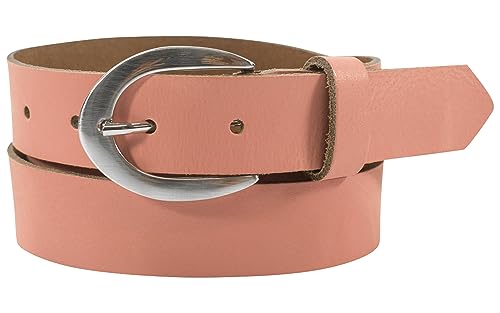 fashionchimp Basic Damengürtel aus 100% echtem Leder, glänzende Gürtel-Schließe, Breite ca. 2,8cm, Made In Germany (Old-Pink-Althea, 100/BW85) von fashionchimp