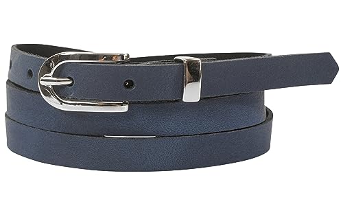 fashionchimp Basic Damengürtel aus 100% echtem Leder, schmaler Gürtel, Breite ca. 1,5cm, Made In Germany (Cobalt-Althea, 130/BW115) von fashionchimp