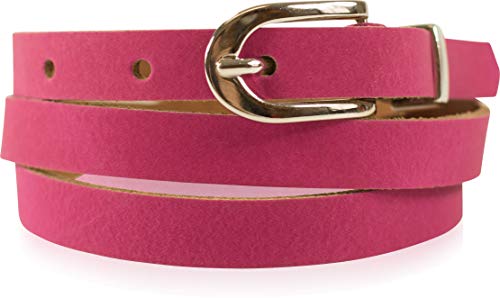 fashionchimp Basic Damengürtel aus 100% echtem Leder, schmaler Gürtel, Breite ca. 1,5cm, Made In Germany (Cyclam-Pink, 100/BW85) von fashionchimp