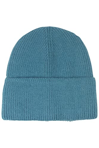 fashionchimp Basic-Wintermütze mit Umschlag ohne Innenfutter, Unisex-Mütze für Damen und Herren, Uni-Farben (Hellpetrol; Größe 55-65 cm) von fashionchimp