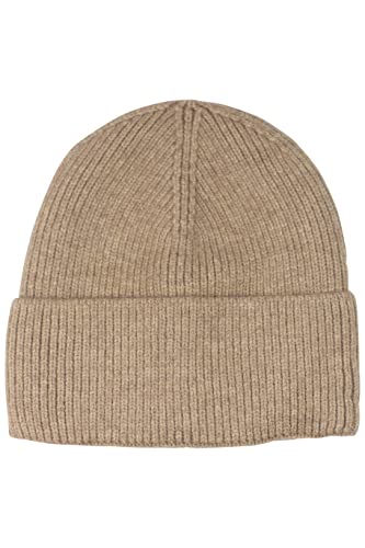 fashionchimp Basic-Wintermütze mit Umschlag ohne Innenfutter, Unisex-Mütze für Damen und Herren, Uni-Farben (Taupe; Größe 55-65 cm) von fashionchimp