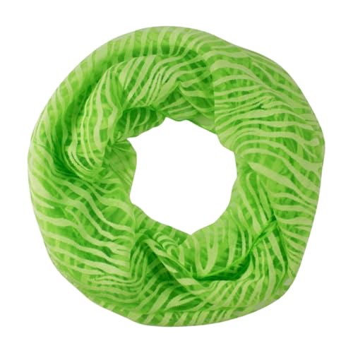 fashionchimp Loop Sommer-Schlauchschal für Damen mit Ausbrenn-Muster, Baumwolle und Polyester, leichter XXL Schal (Apfelgrün-Streifen) von fashionchimp