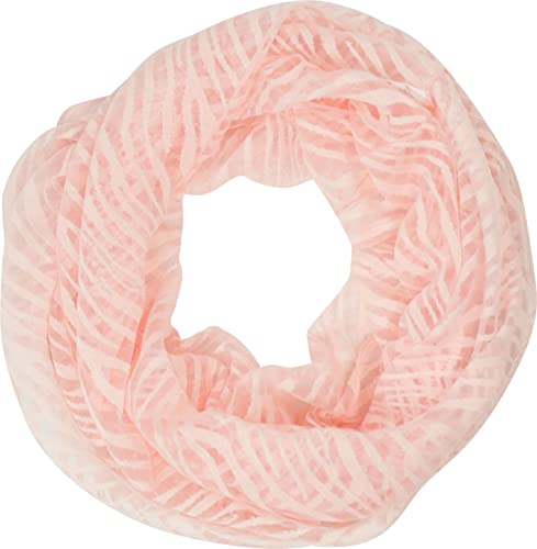 fashionchimp Loop Sommer-Schlauchschal für Damen mit Ausbrenn-Muster, Baumwolle und Polyester, leichter XXL Schal (Rose-Streifen) von fashionchimp