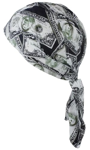 fashionchimp Zandana aus 100% Baumwolle, Bandana-Kopftuch, Bikertuch für Damen und Herren, Muster-Print (Dollar) BAC108 von fashionchimp