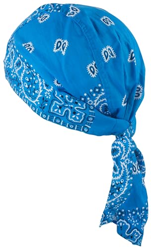 fashionchimp Zandana aus 100% Baumwolle, Bandana-Kopftuch, Bikertuch für Damen und Herren, Muster-Print (Softtürkis-Paisley) BAC194 von fashionchimp