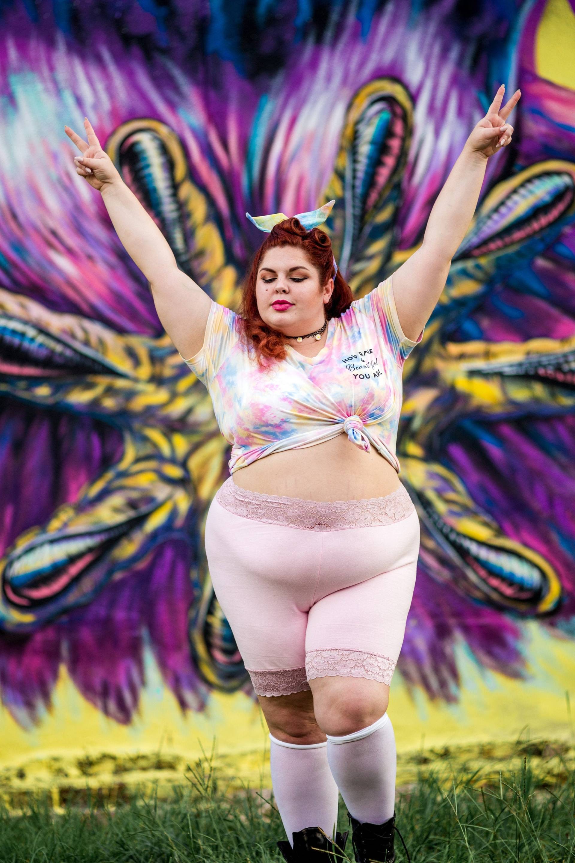 Bikershorts Aus Baumwolle in Übergröße Mit Spitzenbesatz von fashionmeme