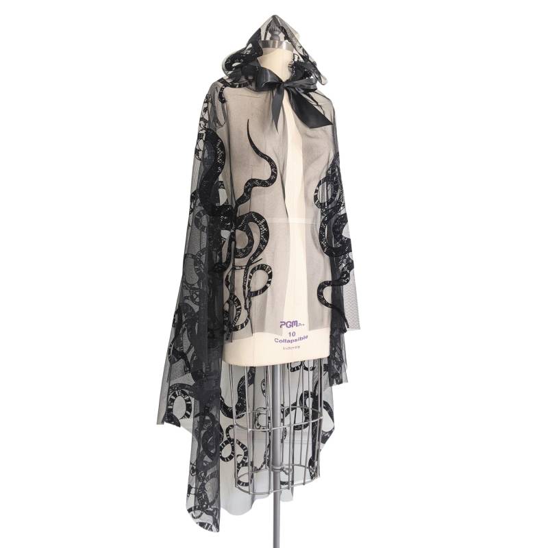 Schlangen Samt Umhang - Schiere Tüll Kapuzenumhang, Gothic Halloween Kostüm von fashionmeme