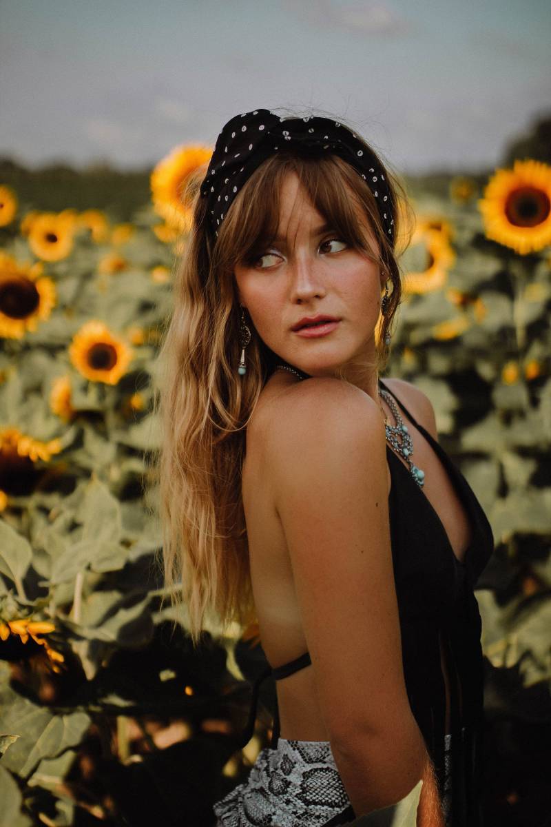 Schwarz Und Weiß Gepunkteter Baumwolle Stirnband - Biegsamer Haar Schal von fashionmeme