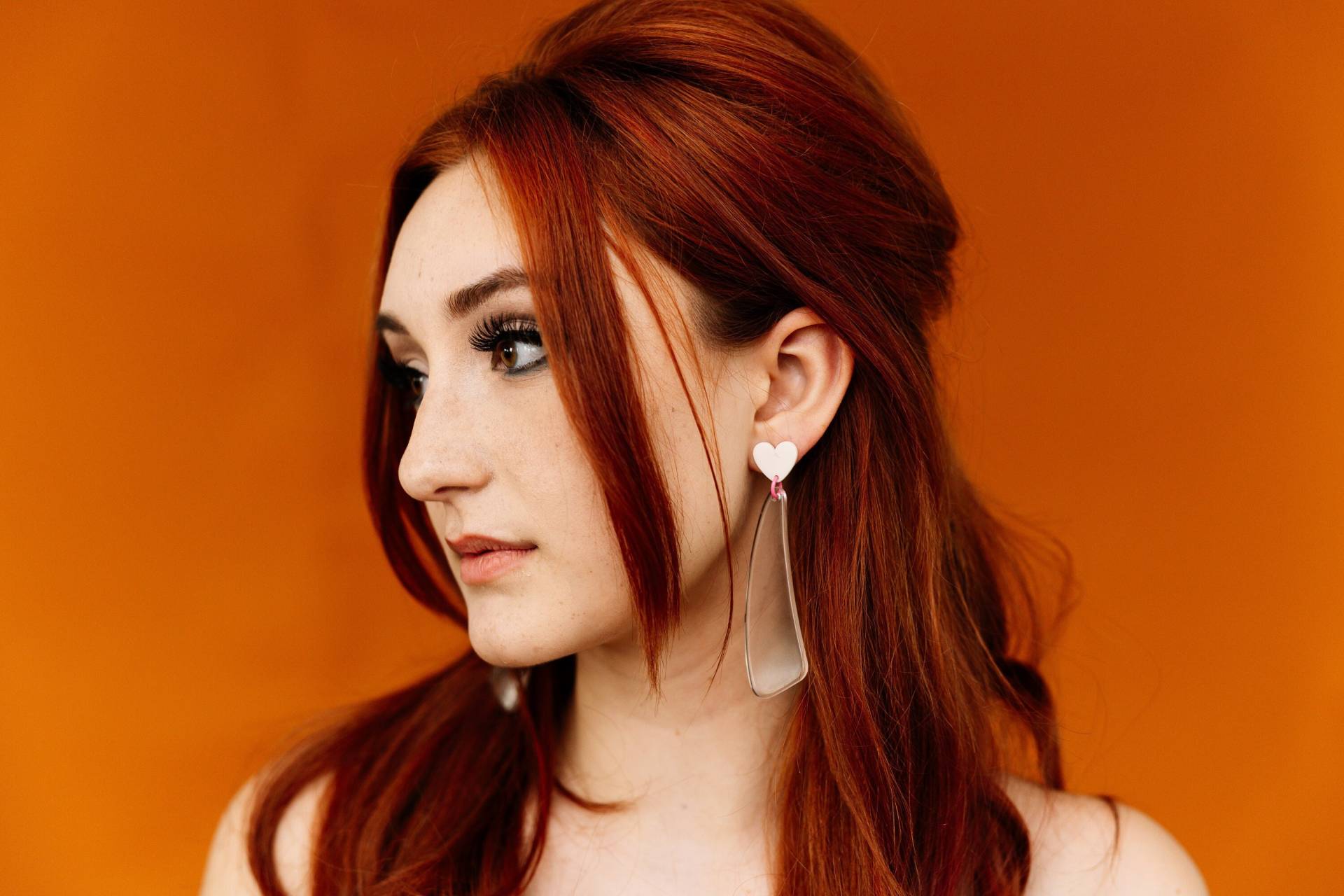 Vintage Lucite Herz Statement Ohrringe Klar Baumeln Schmuck Für Valentinstag von fashionmeme