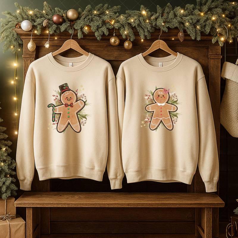 Partnerlook Weihnachten, Pärchen Pullover, Gingerbread, Christmas Sweater, Weihnachtsgeschenk, Partner Geschenk, Weihnachtspullover von fashionquarter
