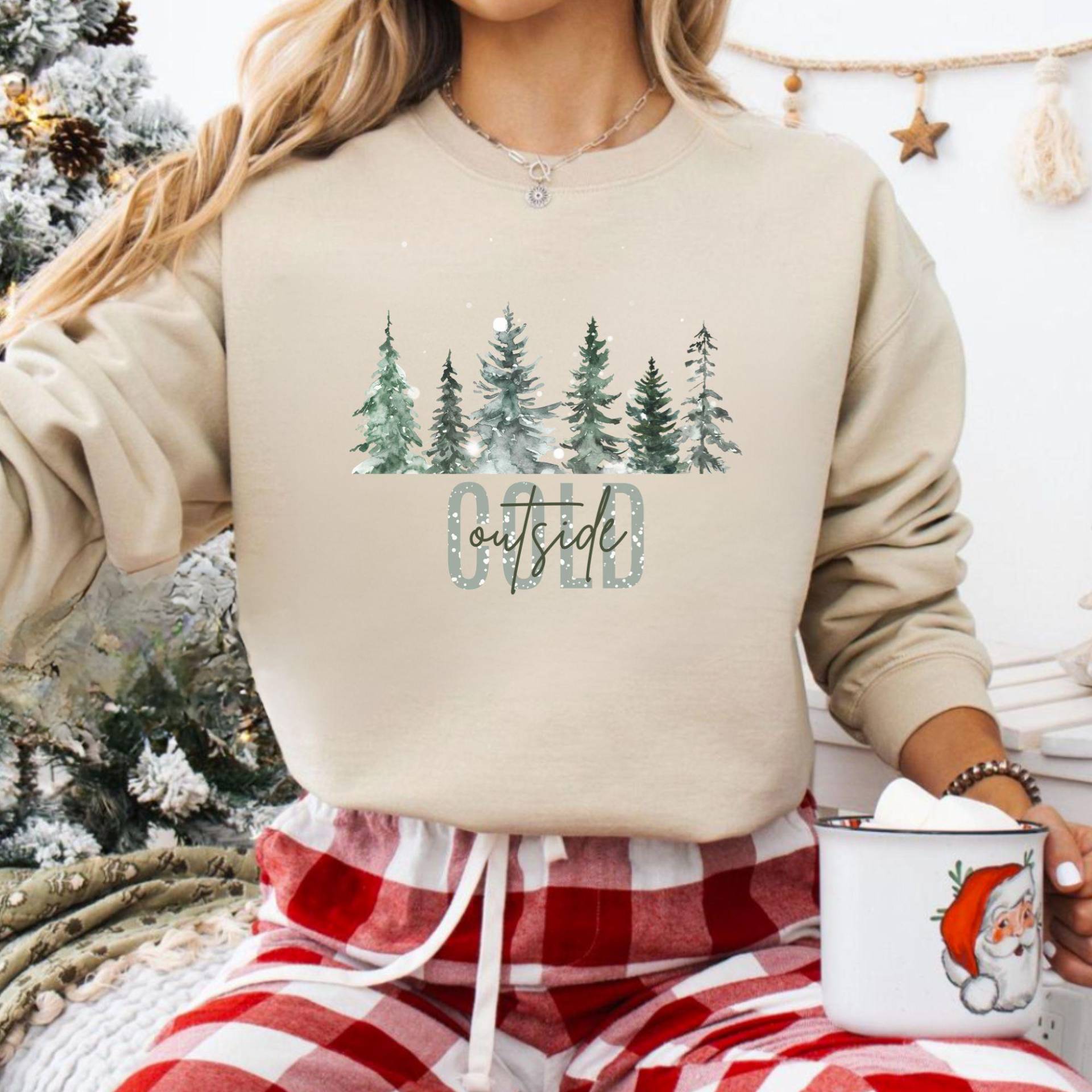 Winter Shirt, Christmas Sweater, Weihnachtsgeschenk, Merry Christmas, Vibes, Advent, Tannenbaum, Unisex Pullover, Cold Outside von fashionquarter