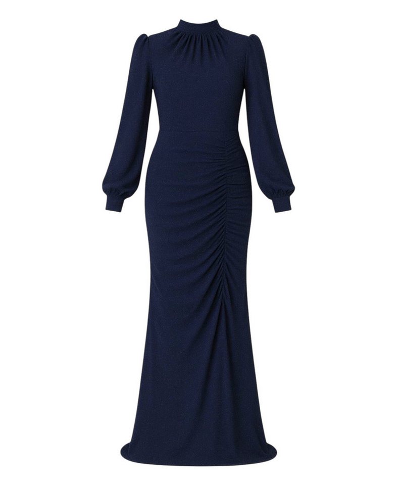 fashionshowcase Abendkleid langärmliges Maxikleid Damen Abaya Kleid - Modest Fashion Abiye mit Kragen, voll bedeckt von fashionshowcase