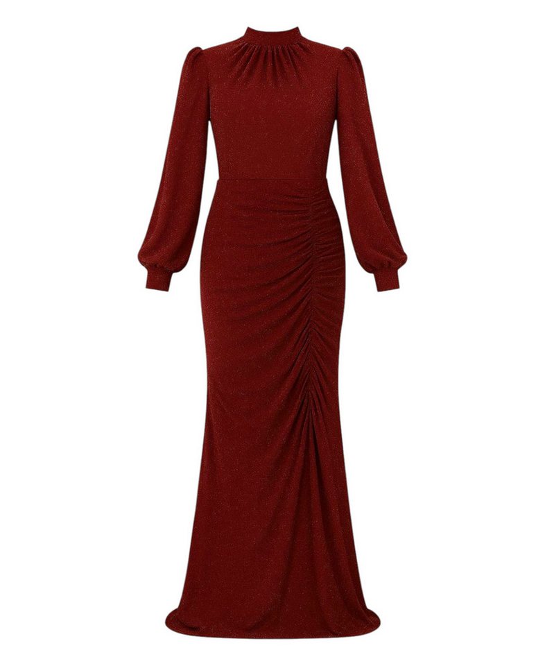 fashionshowcase Abendkleid langärmliges Maxikleid Damen Abaya Kleid - Modest Fashion Abiye mit Kragen, voll bedeckt von fashionshowcase