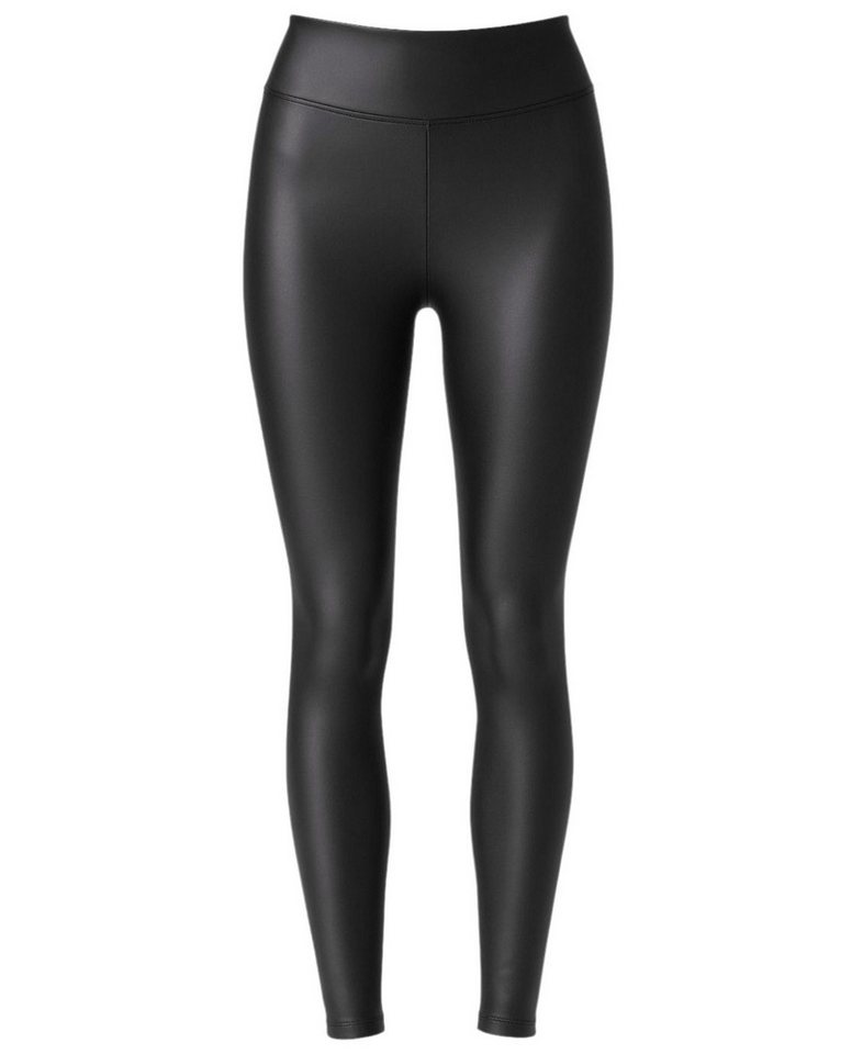 fashionshowcase Highwaist Leggings Damen Kunstlederleggings Thermo – mit Innenfutter Fleece-Futter für zusätzliche Wärme von fashionshowcase