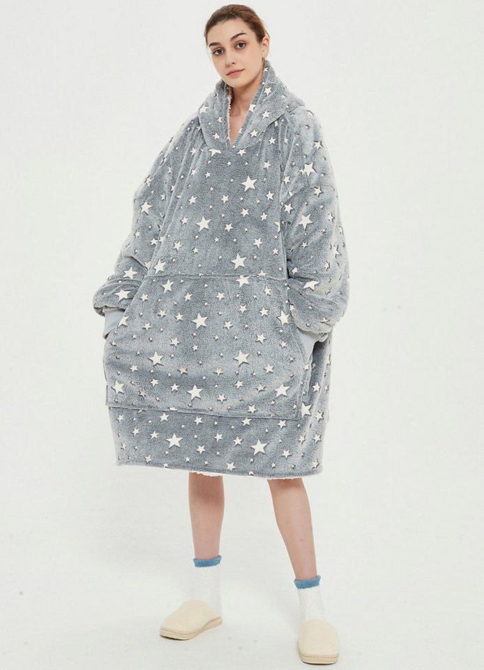 fashionshowcase Fleecepullover Kuscheldecke Unisex Pulloverdecke – Oversize, Einheitsgröße bis 4XL mit weichem Fleece-Innenfutter für maximale Wärme von fashionshowcase