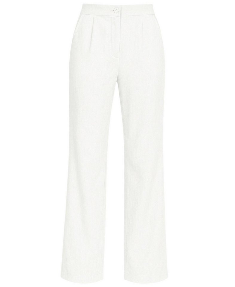 fashionshowcase Palazzohose Damen Stoffhose in Leinenoptik – elegant Weites Bein von fashionshowcase