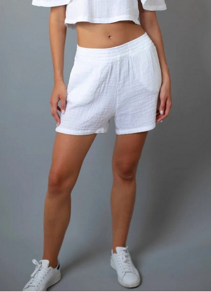 fashionshowcase Shorts Shorts Damen Palazzo-Shorts aus Musselin - Sommerhose 100% Baumwolle von fashionshowcase