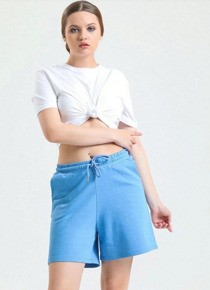 fashionshowcase Shorts kurze Hose Damen Jogger Pants mit Kordelzug und elastischem Bund von fashionshowcase