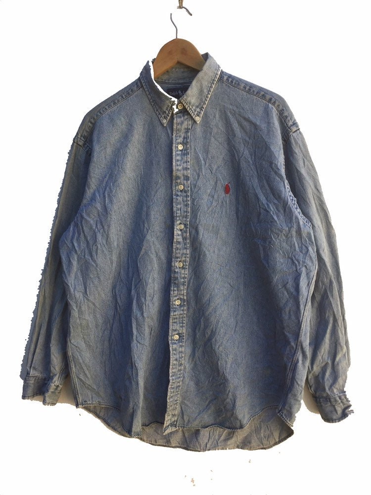 Seltenes Vintage Polo Ralph Lauren Knopfhemd Jeans Seltenes Vintage Polo Ralph Lauren Knopfhemd Jeans von fatinstreetstyle