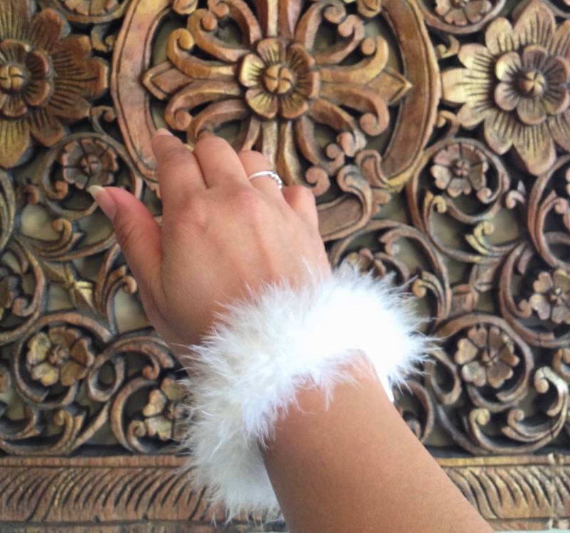 Fairy Rave Gehäkelte Pelz Feder Manschette Armband von favoritelittlecorner