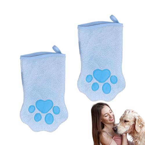 fayarrd Hundebad Handschuhe | 2X Katzenpflegehandtuch Schnelltrocknend & Doppelseitig | Beidseitig Nutzbares Badetuch Mit Schnelltrocken-Funktion Für Unterwegs, Reisen & Tägliche Fellpflege Bei von fayarrd