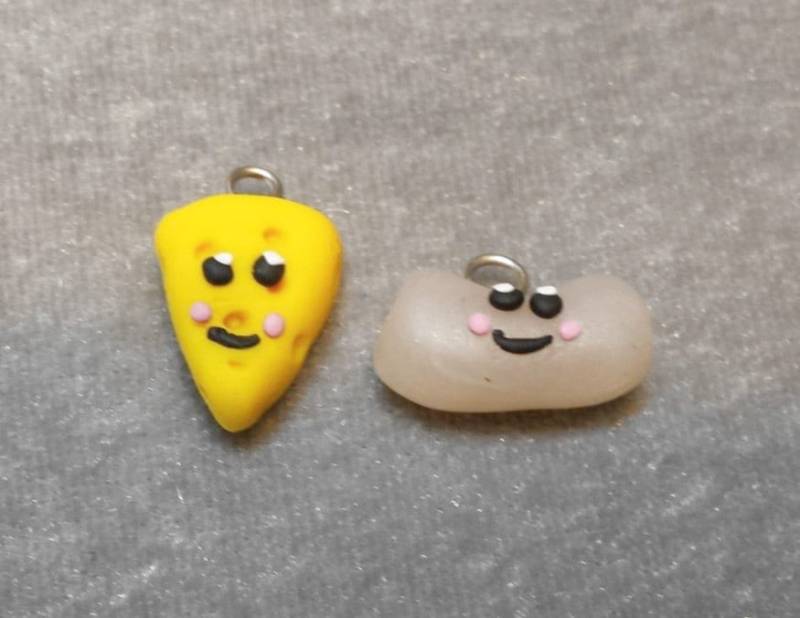 Makkaroni Und Käse Beste Freunde-Anhänger. Kawaii Friends Halskette Buch Mark Schlüsselanhänger Polymer Clay von fcwhimsey