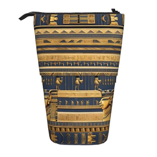 Ägyptische Pharaonische Fresken erweiterbare Stifte-Tasche mit Standfunktion, Multi-Design, Oxford-Gewebe, verstellbare Höhe, Mehrzweck-Kosmetiktasche Ägyptische Pharaonische Fresken erweiterbare Stifte-Tasche mit Standfunktion, Multi-Design, Oxford-Gewebe, verstellbare Höhe, Mehrzweck-Kosmetiktasche von fdgbnm