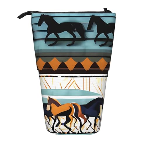 Bleistifttasche mit Pferdestreifenmuster, erweiterbar, Multi-Design, Oxford-Gewebe, verstellbare Höhe, Mehrzweck-Kosmetiktasche Bleistifttasche mit Pferdestreifenmuster, erweiterbar, Multi-Design, Oxford-Gewebe, verstellbare Höhe, Mehrzweck-Kosmetiktasche von fdgbnm