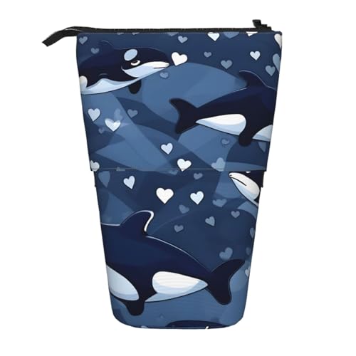 Blue Killer Whale Erweiterbare Stifte-Tasche mit Standfunktion, Multi-Design Oxford-Gewebe, verstellbare Höhe, Mehrzweck-Kosmetiktasche Blue Killer Whale Erweiterbare Stifte-Tasche mit Standfunktion, Multi-Design Oxford-Gewebe, verstellbare Höhe, Mehrzweck-Kosmetiktasche von fdgbnm