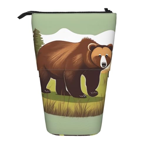 Brown Bear Walking erweiterbare Stifte-Tasche, Multi-Design, Oxford-Gewebe, verstellbare Höhe, Mehrzweck-Kosmetiktasche Brown Bear Walking erweiterbare Stifte-Tasche, Multi-Design, Oxford-Gewebe, verstellbare Höhe, Mehrzweck-Kosmetiktasche von fdgbnm