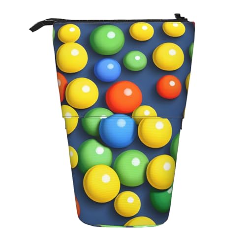 Bunte Bälle, erweiterbares Federmäppchen, Multi-Design, Oxford-Gewebe, verstellbare Höhe, Mehrzweck-Kosmetiktasche Bunte Bälle, erweiterbares Federmäppchen, Multi-Design, Oxford-Gewebe, verstellbare Höhe, Mehrzweck-Kosmetiktasche von fdgbnm