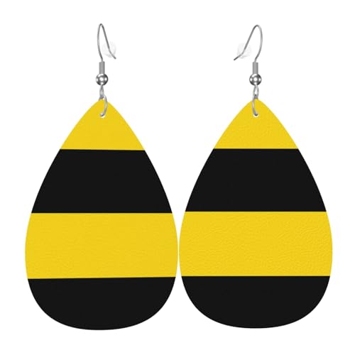 Fdgbnm Baden-Württemberg Flagge Leder-Ohrringe. Doppelseitiger Druck aus Leder. Leicht, hypoallergen, festlich und bereit zum Verschenken. von fdgbnm