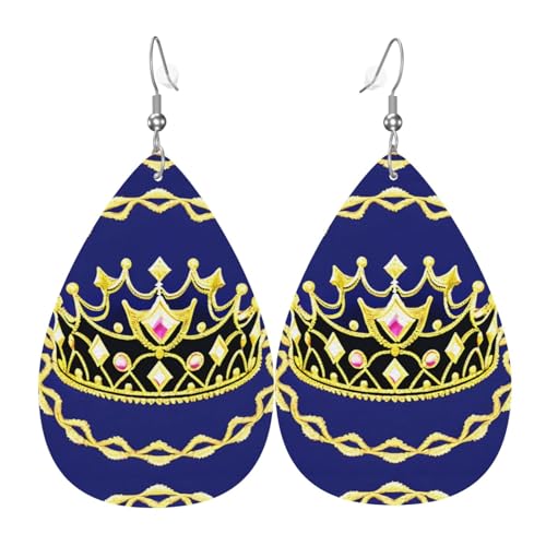 Fdgbnm Fantasie-Tiara-Leder-Ohrringe. Doppelseitiger Druck aus Leder. Leicht, hypoallergen, festlich und bereit zum Verschenken. Fdgbnm Fantasie-Tiara-Leder-Ohrringe. Doppelseitiger Druck aus Leder. Leicht, hypoallergen, festlich und bereit zum Verschenken. von fdgbnm