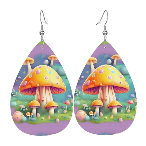 Fdgbnm Fantasy Dream Pilz-Leder-Ohrringe. Doppelseitiger Druck aus Leder. Leicht, hypoallergen, festlich und bereit zum Verschenken. Fdgbnm Fantasy Dream Pilz-Leder-Ohrringe. Doppelseitiger Druck aus Leder. Leicht, hypoallergen, festlich und bereit zum Verschenken. von fdgbnm