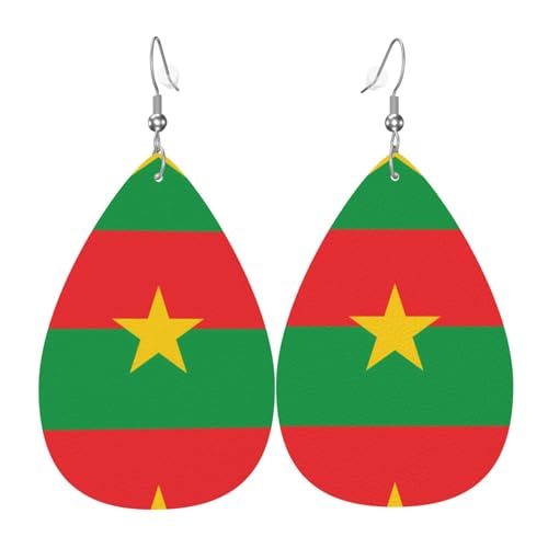 Fdgbnm Faso-Leder-Ohrring mit Flagge von Burkina. Doppelseitiger Druck aus Leder. Leicht, hypoallergen, festlich und bereit zum Verschenken. Fdgbnm Faso-Leder-Ohrring mit Flagge von Burkina. Doppelseitiger Druck aus Leder. Leicht, hypoallergen, festlich und bereit zum Verschenken. von fdgbnm