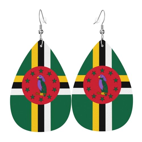 Fdgbnm Leder-Ohrring mit Flagge der Commonwealth of Dominica. Doppelseitiger Druck aus Leder. Leicht, hypoallergen, festlich und bereit zum Verschenken. Fdgbnm Leder-Ohrring mit Flagge der Commonwealth of Dominica. Doppelseitiger Druck aus Leder. Leicht, hypoallergen, festlich und bereit zum Verschenken. von fdgbnm